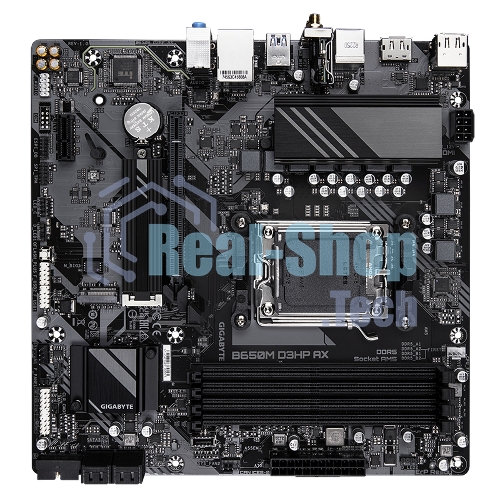 Материнская плата Gigabyte B650M D3HP AX (V1.2), AM5, AMD B650, 4xDDR5, 4xSATA, 2xM.2, 1xPCI-E 4.0 x16, 1xPCI-E 4.0 x1, 3xUSB-A 3.2 Gen 1, 1xUSB-C 3.2 Gen 2, 1x 2.5Gb LAN, 3x3.5 мм, 7.1, Micro-ATX