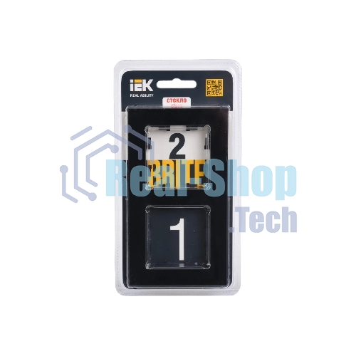 Рамка 2-местная IEK BRITE РУ-2-2-БрЧ стекло черный