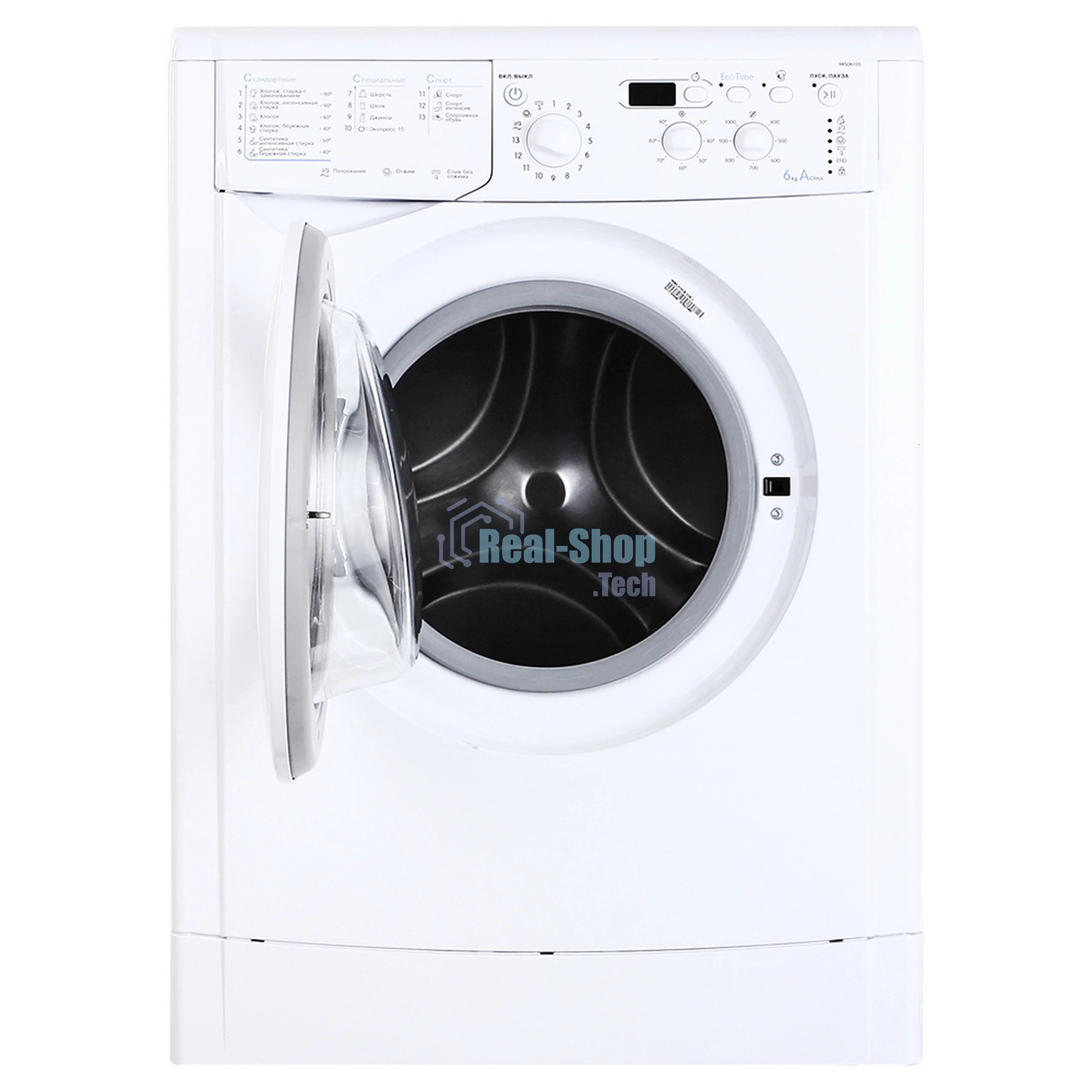 Стиральная машина Indesit IWSD 6105 B (CIS).L белая, загрузка фронтальная 6кг, 1000 об/мин., класс: A