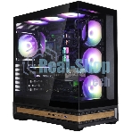 Компьютерный корпус ZALMAN P40 NAMU, ATX, черный, WINDOW, WOODEN ELEMENTS, 2xCombo(2.5” or 3.5”), 1xUSB TYPE-C, 2xUSB 3.0, SIDE 3x120мм ARGb, REAR 1x120мм ARGb