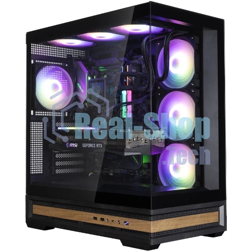 Компьютерный корпус ZALMAN P40 NAMU, ATX, черный, WINDOW, WOODEN ELEMENTS, 2xCombo(2.5” or 3.5”), 1xUSB TYPE-C, 2xUSB 3.0, SIDE 3x120мм ARGb, REAR 1x120мм ARGb