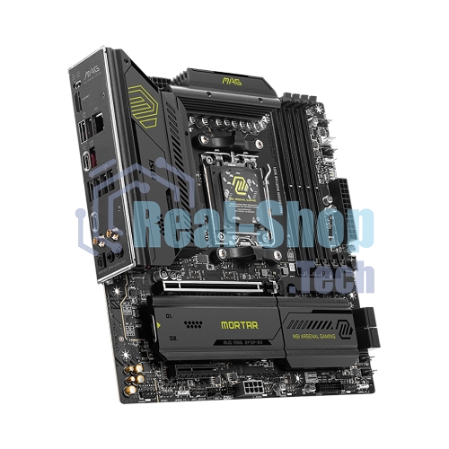 Материнская плата MSI MAG B850M MORTAR WIFI, AM5, AMD B850, 4xDDR5, 4xSATA, 3xM.2, 1xPCIe 5.0 x16, 1xPCIe 4.0 x4, 1xHDMI, 1x5Gb LAN, Wi-Fi 7, Bluetooth 5.4, 1xUSB-C 40Gbps, 1xUSB-C 20Gbps, 5xUSB-A 10Gbps, 2xUSB-A 5Gbps, 4xUSB-A 2.0, 1xS/PDIF, 2x3.5 мм, 7.1, mATX