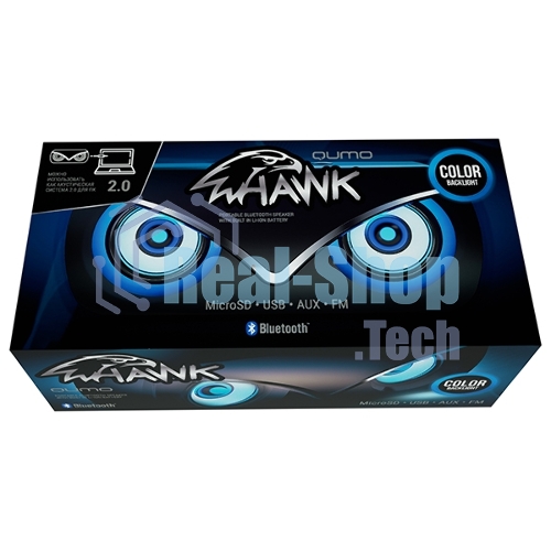 Колонка беспроводная QUMO Hawk BT5.0 10Вт FM MicroSD USB AUX подсветка 1500мА-ч