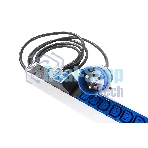 Блок силовых розеток Rem Rem-32, IEC 60320 С13 х 24, IEC 60320 С19 х 6, вход IEC 309, шнур 3 м, 1 463мм, однофазный 32А, автомат + индикатор, серый