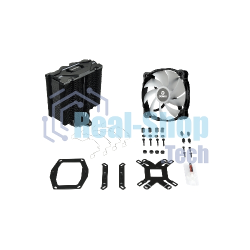 Кулер для процессора Enermax F40 ARGb Edition черный, 140 мм, алюминий/медь, 1200 об/мин, 23 дБ, 4 pin, 200 Вт, 158 мм