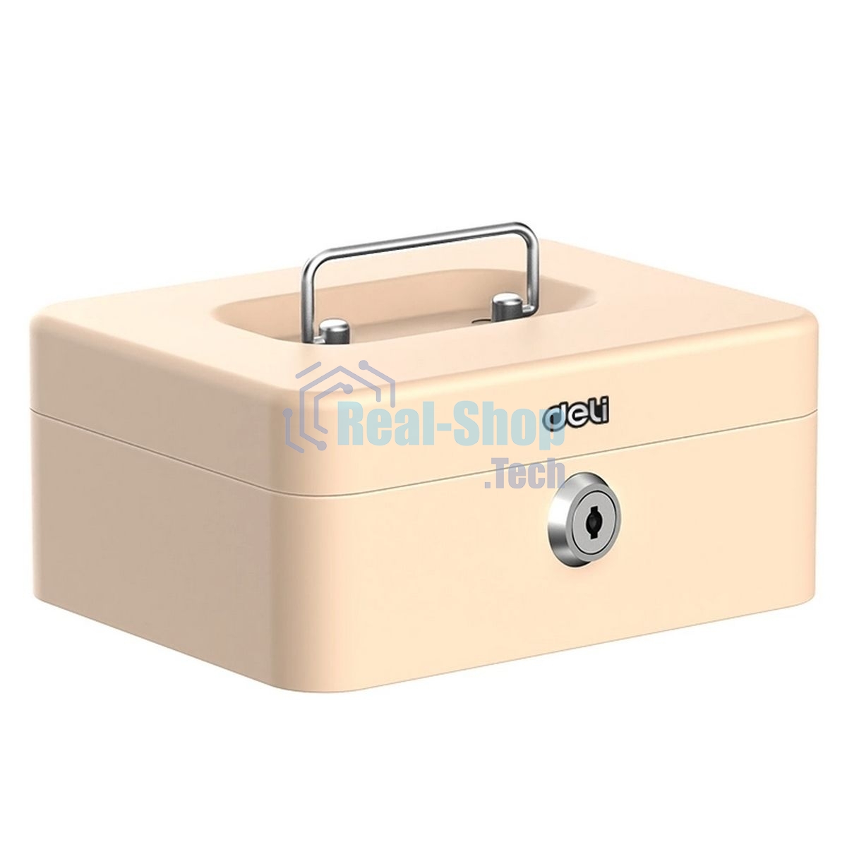 Сейф для денег Deli ET502 90х 200х 160 мм ключевой, бежевый