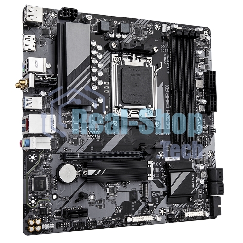 Материнская плата Gigabyte B650M D3HP AX (V1.2), AM5, AMD B650, 4xDDR5, 4xSATA, 2xM.2, 1xPCI-E 4.0 x16, 1xPCI-E 4.0 x1, 3xUSB-A 3.2 Gen 1, 1xUSB-C 3.2 Gen 2, 1x 2.5Gb LAN, 3x3.5 мм, 7.1, Micro-ATX