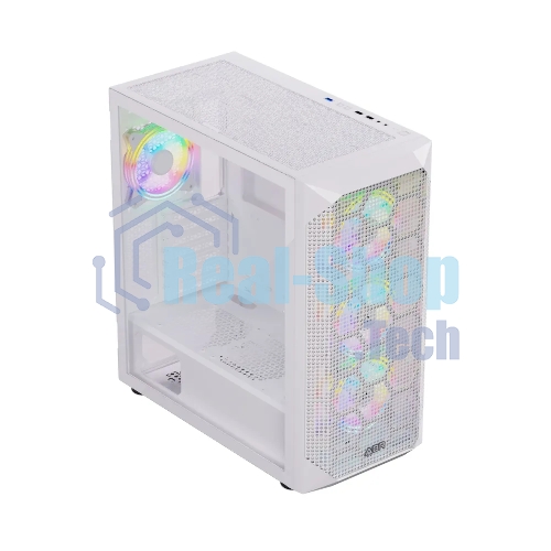 Компьютерный корпус ABR Quantum белый (1хUSB Type-C, 2хUSB 2.0, HD Audio, 4xRGb Fan, ATX, E-ATX)