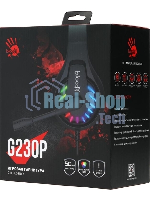 Гарнитура Bloody G230P чёрный, проводная, USB, подсветка