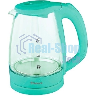 Чайник электрический Sakura SA-2733GR мятный, 1,7 л., 2200 Вт