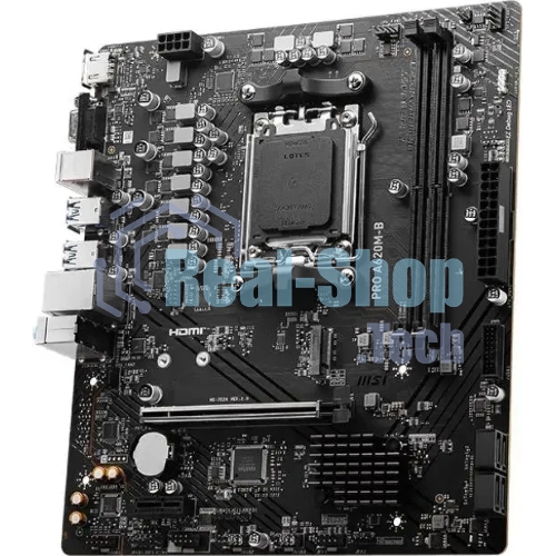 Материнская плата MSI PRO A620M-B, AM5, AMD A620, 2xDDR5, 4xSATA, 1xM.2 (PCIe 4.0 x4), 1xPCIe 4.0 x16, 1xPCIe 3.0 x1, 1xHDMI, 1xVGA, 1x2.5Gb LAN, 6xUSB-A 5Gbps, 6xUSB-A 2.0, 3x3.5 мм, 7.1, mATX