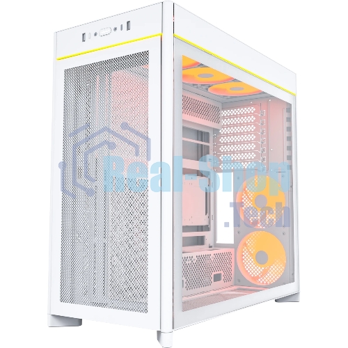 Компьютерный корпус Montech HS01 PRO белый без БП ATX 5x120мм 2xUSB 3.0 1xUSB3.1 audio