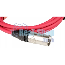 Микрофонный кабель FORCE FMC-05/3 RD XLR (F) -XLR (M), разъемы с никелевым корпусом и посеребренными контактами, 3 м, цвет красный