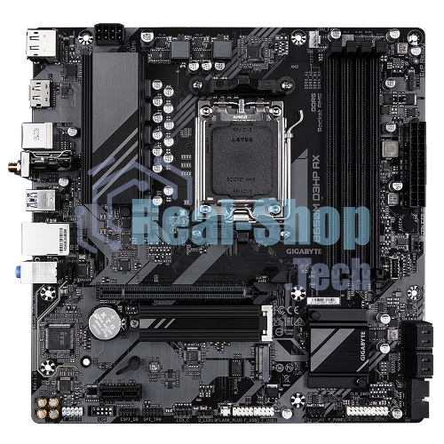 Материнская плата Gigabyte B650M D3HP AX (V1.2), AM5, AMD B650, 4xDDR5, 4xSATA, 2xM.2, 1xPCI-E 4.0 x16, 1xPCI-E 4.0 x1, 3xUSB-A 3.2 Gen 1, 1xUSB-C 3.2 Gen 2, 1x 2.5Gb LAN, 3x3.5 мм, 7.1, Micro-ATX