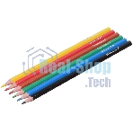 Карандаши цветные Silwerhof Color 2.6 мм, шестигранный профиль, пластик, ассорти, 6 цветов, коробка с европодвесом