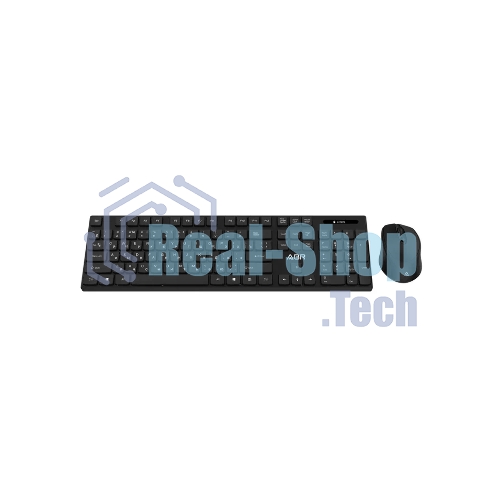 Комплект клавиатура и мышь ABR KW814 черный, интерфейс USB, беспроводной, 2.4G, RU/EN