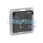 Механизм розетки 1-м СП AtlasDesign Aqua 16А IP44 с заземл. защ. шторки с прозрачной крышкой карбон SchE ATN441046