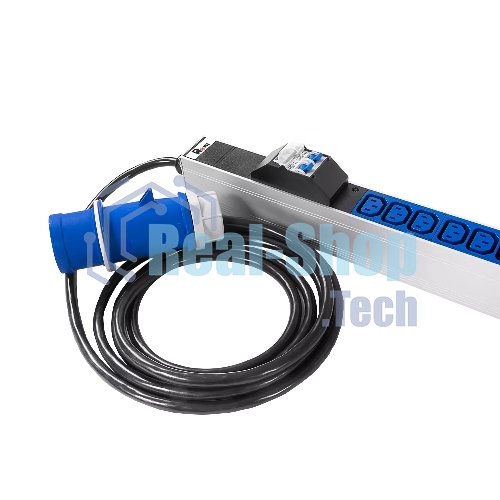 Блок силовых розеток Rem Rem-32, IEC 60320 С13 х 36, IEC 60320 С19 х 6, вход IEC 309, шнур 3 м, 1 863мм, однофазный 32А, автомат + индикатор, серый, 2