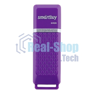 Флешка USB Smartbuy Quartz Violet (SB64GBQZ-V), 64Gb, USB 2.0, R/W 25/15, фиолетовый