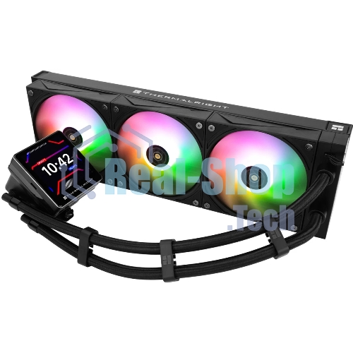 Водяное охлаждение для процессора Thermalright Grand Vision 360 (360mm, LED, Black, ARGB/Fans: 3x120mm, 80.45CFM, 29.4dBA, 2150RPM/Pump height 72.5mm, 6400RPM, Rad thickness 27mm/S: 1700, 1200, 1851, 115X, 2011, 2066, AM5, AM4)