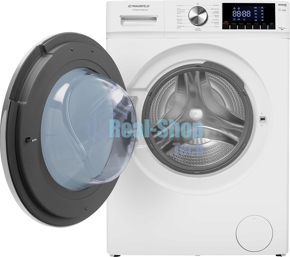 Стиральная машина Maunfeld MFWM148WH02 белый, загрузка фронтальная 8 кг, 1400 об/мин., класс: А+++