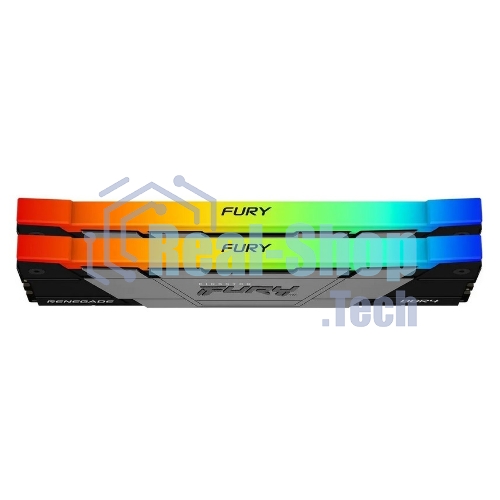 Оперативная память Kingston Fury Renegade, DDR4, 32GB (2x16GB), 3200MHz, CL16, DIMM, с радиатором, RGB, серебристый/черный