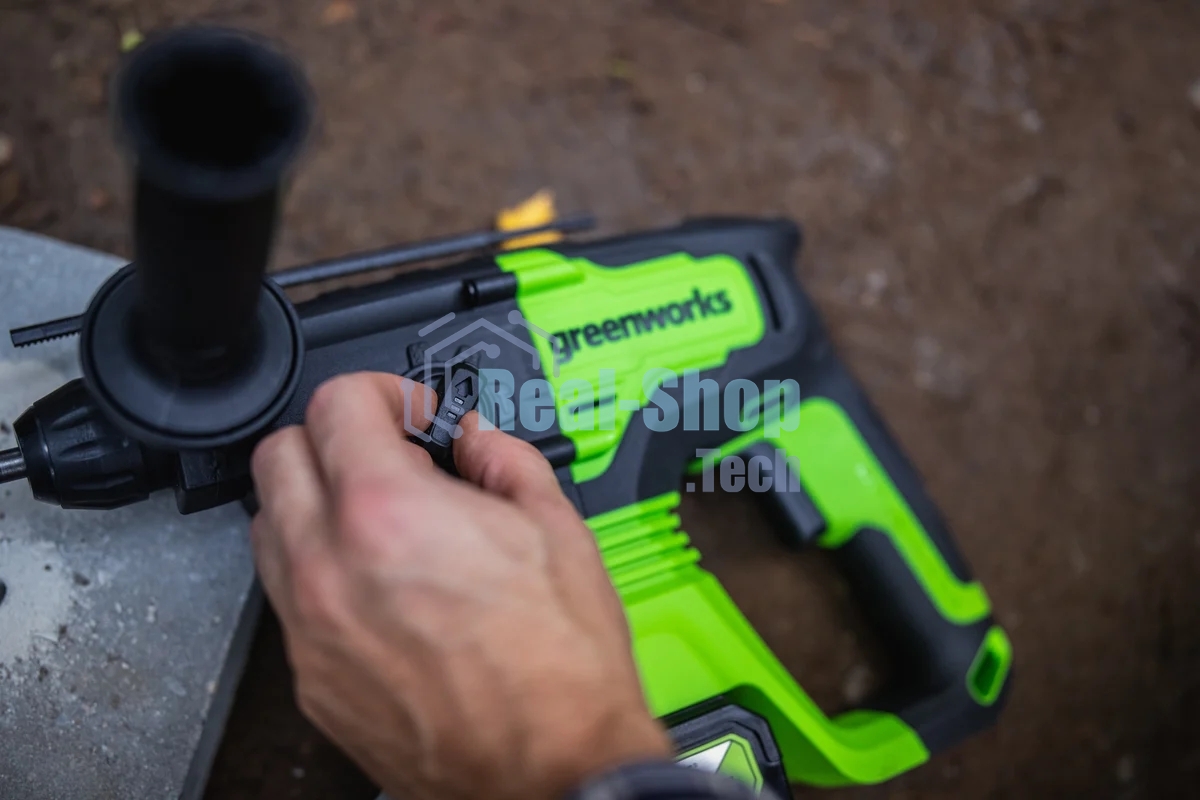Перфоратор GreenWorks GD24SDS, SDS-plus, 24 В, 2 Дж, от аккумулятора
