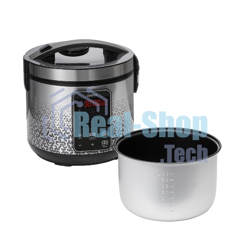 Мультиварка Centek CT-1499 черный/сталь, 900 Вт, 5.0 л, 25 программ, мультиповар, антиприг. покрытие