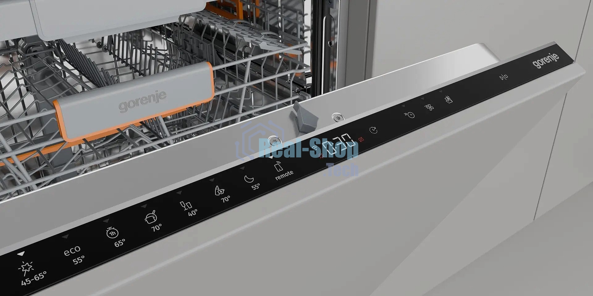 Посудомоечная машина встраиваемая Gorenje GV673B65 16 комплектов, 3 корзины, инверторный мотор, отсрочка старта, Wi-Fi управление, сенсорное управление, полный AquaStop, сенсор уровня воды, энергоэффективность А+++, уровень шума 42 дБ, белый