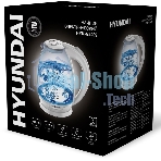 Чайник электрический Hyundai HYK-G2409 1.7 л, 2200 Вт, белый/серебристый (корпус: стекло)