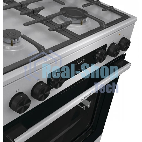 Плита комбинированная Gorenje GKS6C72XF серебристый, конфорок 4 газовых, духовка 71 л, 60 см x 85 см x 60 см