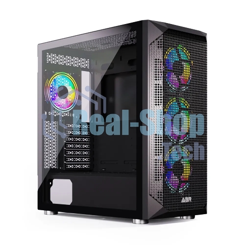 Компьютерный корпус ABR Quantum черный (1хUSB Type-C, 2хUSB 2.0, HD Audio, 4xRGb Fan, ATX, E-ATX)