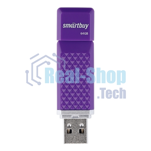 Флешка USB Smartbuy Quartz Violet (SB64GBQZ-V), 64Gb, USB 2.0, R/W 25/15, фиолетовый