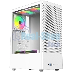 Компьютерный корпус ACD Citadel 108W ATX, Type-C + 2XUSB ports + HD audio combo, Mesh, TG, белый