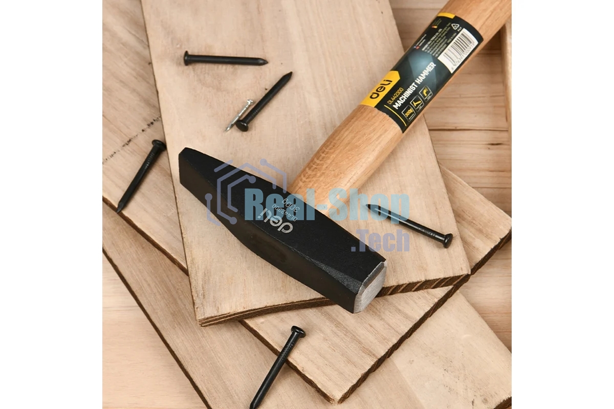 Слесарный молоток Deli DL442300 300 гр, деревянная рукоять