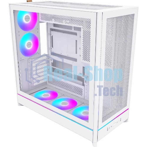 Компьютерный корпус Montech HS01 PRO белый без БП ATX 5x120мм 2xUSB 3.0 1xUSB3.1 audio