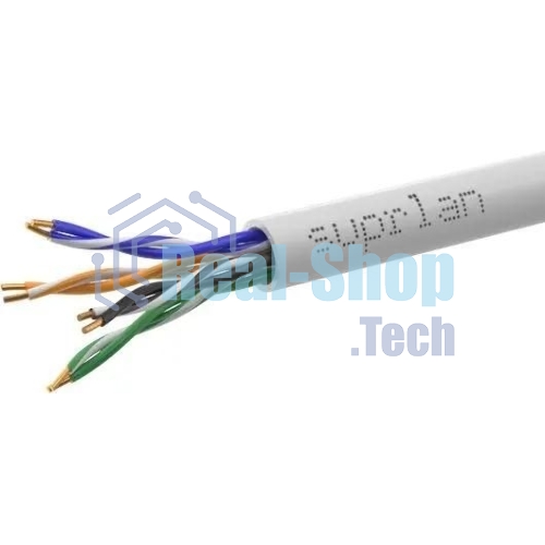 Кабель информационный Suprlan Standard 01-0328-9, cat.5e U/UTP 4 пары 24AWG, PVC, внутренний, 305м, серый