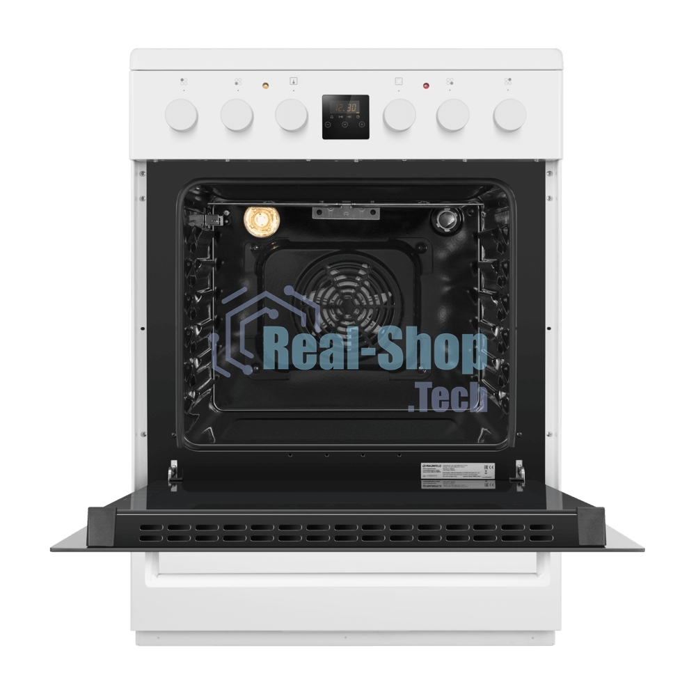 Плита электрическая Maunfeld MEC67CW08TD белый, конфорок 4 шт, духовка 59 л, 60 см x 85 см x 60 см
