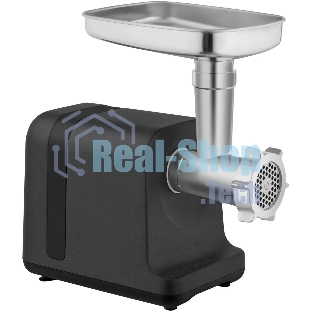 Мясорубка электрическая Rondell RDE-1456 черный, 3000 Вт, 2.5 кг/мин, реверс, защита от перегрузки, металлический лоток, насадки - 5