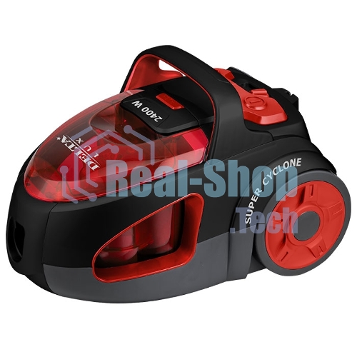 Пылесос Delta LUX DL-0846 черый/красный, 420/ 2400Вт, уборка сухая, пылесборник контейнер 2л