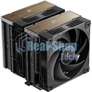 Кулер для процессора DEEPCOOL AK620 G2 LGA1851/1700/1200/115X/AM5/AM4 (8шт/кор, TDP 260W, PWM, DUAL Fan 120мм, 6 тепл. трубок, Copper Base, Wood-grain top cover, черный) RET (R-AK620G2-BKNNMN-GJD)