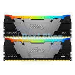 Оперативная память Kingston Fury Renegade, DDR4, 32GB (2x16GB), 3200MHz, CL16, DIMM, с радиатором, RGB, серебристый/черный