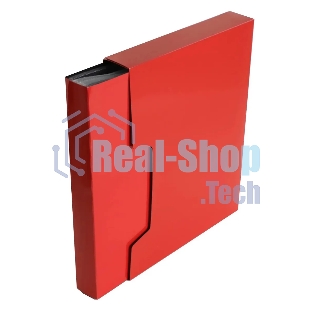 Папка с 100 прозрачными вкладками Бюрократ DeLuxe DLVBOX100RED A4, пластик, 0.7мм, красный в коробе