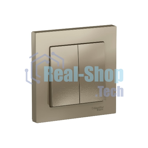 Выключатель 2-кл. СП AtlasDesign 10А IP20 (сх. 5) 10AX в сборе шампань SchE ATN000552
