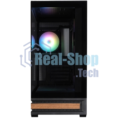 Компьютерный корпус ZALMAN P40 NAMU, ATX, черный, WINDOW, WOODEN ELEMENTS, 2xCombo(2.5” or 3.5”), 1xUSB TYPE-C, 2xUSB 3.0, SIDE 3x120мм ARGb, REAR 1x120мм ARGb