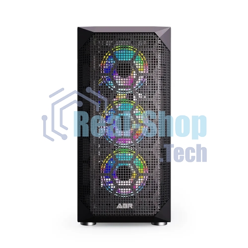 Компьютерный корпус ABR Quantum черный (1хUSB Type-C, 2хUSB 2.0, HD Audio, 4xRGb Fan, ATX, E-ATX)