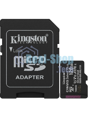 Флеш карта microSDXC 128Gb Kingston SDCS3/128Gb Canvas Select Plus + adapter