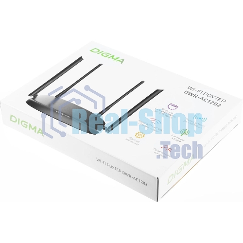 Роутер беспроводной Digma DWR-AC1202 AC1200 10/100/1000BASE-TX черный