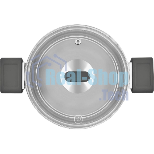Кастрюля Rondell Quadro RDS-1597, 5.1 л, 24 см, с крышкой, сталь