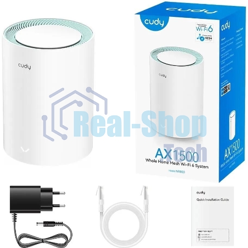 Бесшовный Mesh роутер Cudy M1500 (M1500(1-PACK)) AX1500 10/100/1000BASE-TX